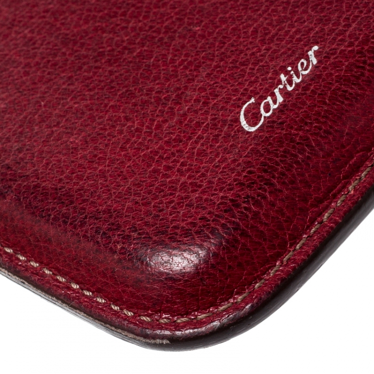 Pre Owned Cartier Red Leather iPhone Case