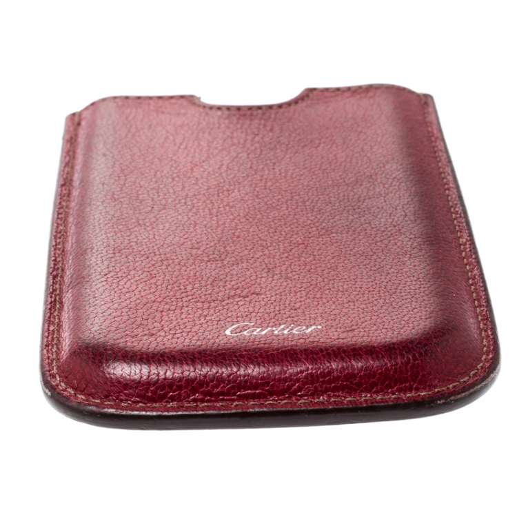 Pre Owned Cartier Red Leather iPhone Case