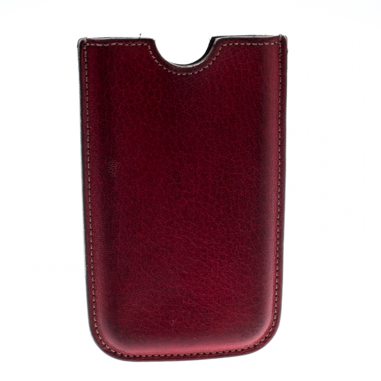 Pre Owned Cartier Red Leather iPhone Case