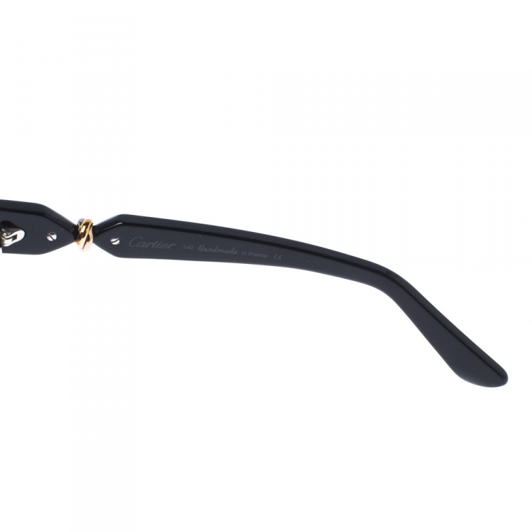 Pre Owned Cartier Black/Black Gradient T8201083 Trinity Wayfarer Sunglasses