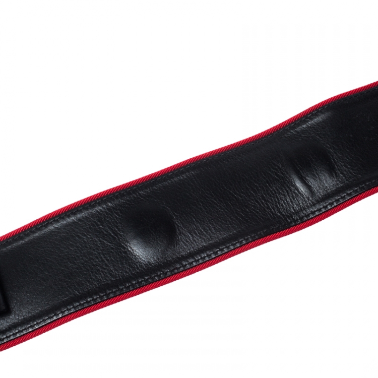 Pre Owned Cartier Red Leather Studded Panthere Belt 75CM