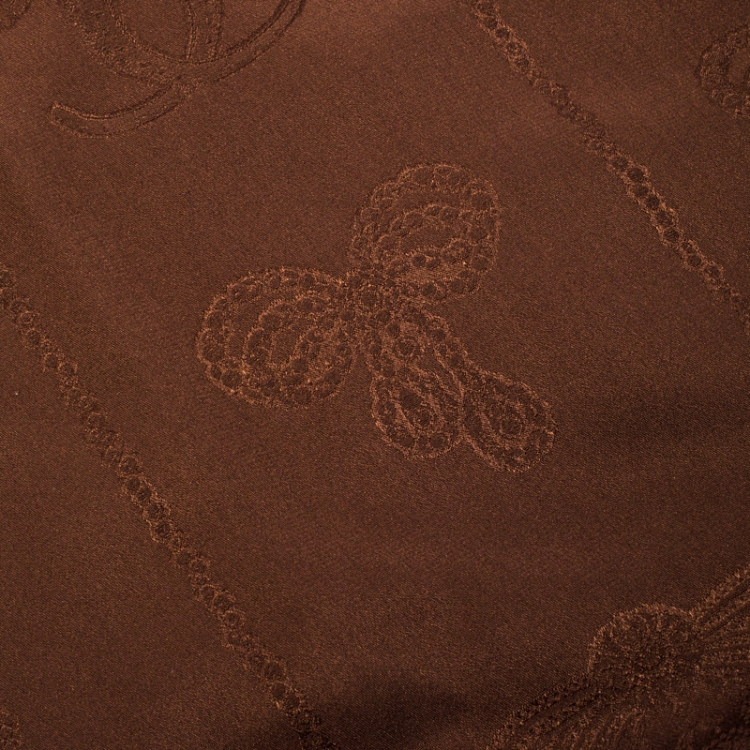 Pre Owned Must de Cartier Brown Le Panthere Monogram Silk Square Scarf