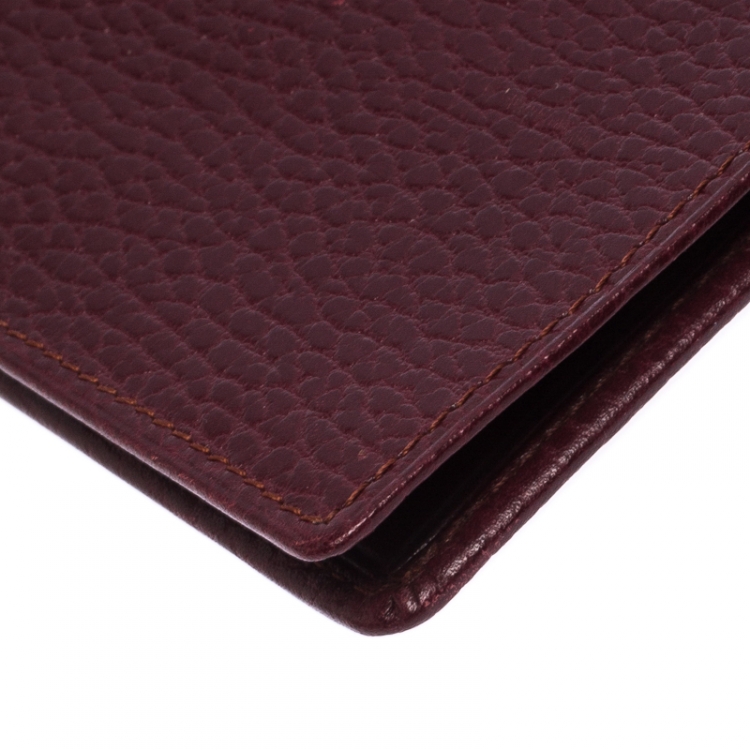 Pre Owned Cartier Burgundy Leather Must de Cartier Cheque Holder