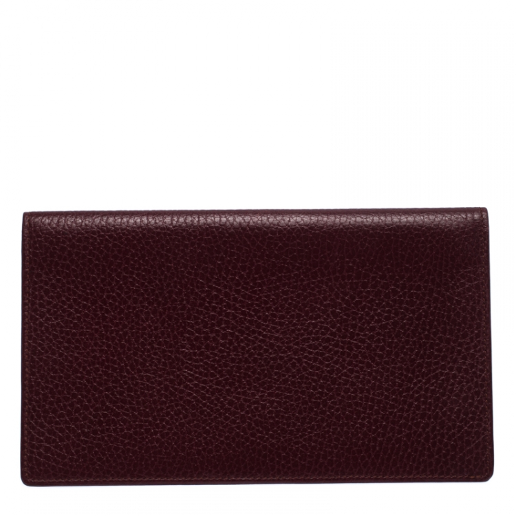 Pre Owned Cartier Burgundy Leather Must de Cartier Cheque Holder