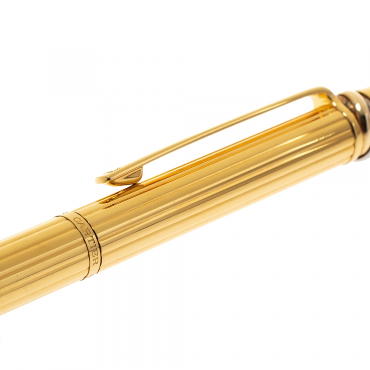 Pre Owned Cartier Must de Cartier Trinity Textured Gold Plated ST150152 Ballpoint Pen