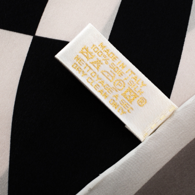 Pre Owned Cartier Monochrome Logo Print Silk Square Scarf
