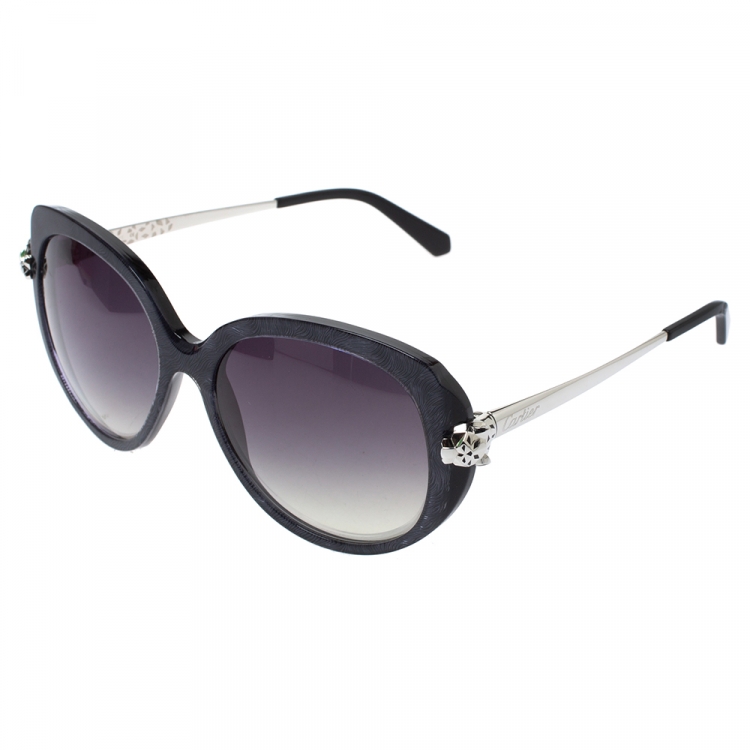 Pre Owned Cartier Charcoal/Grey Gradient Panthère Wild de Cartier Sunglasses