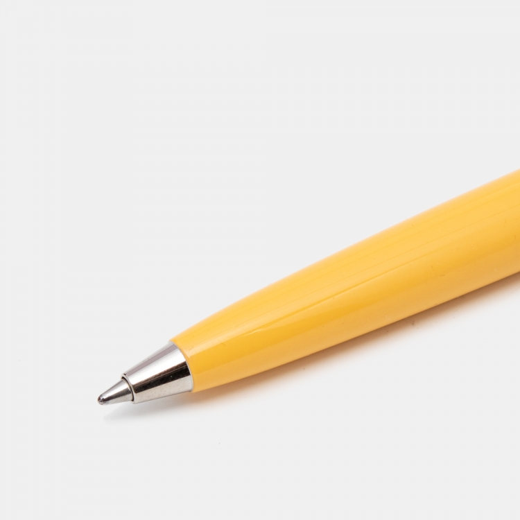 Pre Owned Cartier Diabolo Yellow Lacquer Palladium FInish Mini Ballpoint Pen