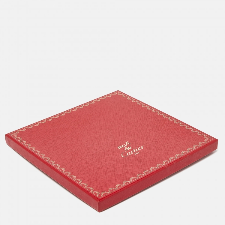 Pre Owned Cartier Red Must de Cartier Print Silk Scarf
