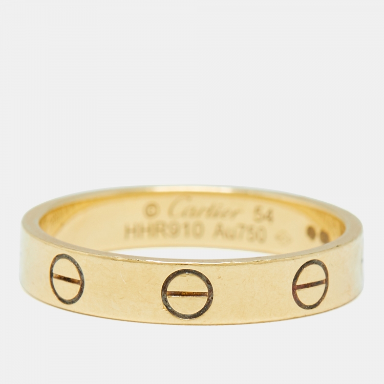 Pre Owned Cartier Love 18k Yellow Gold Wedding Band Ring Size 54