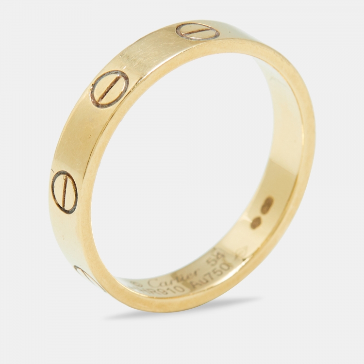 Pre Owned Cartier Love 18k Yellow Gold Wedding Band Ring Size 54