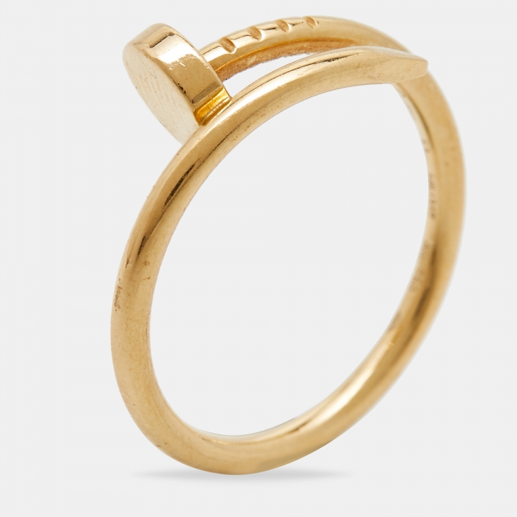 Pre Owned Cartier Juste Un Clou 18k Yellow Gold Small Model Ring Size 53