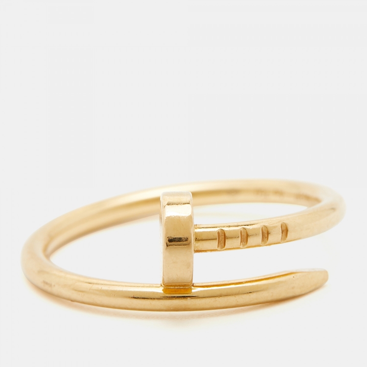 Pre Owned Cartier Juste Un Clou 18k Yellow Gold Small Model Ring Size 53