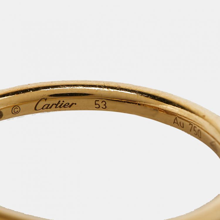 Pre Owned Cartier Juste Un Clou 18k Yellow Gold Small Model Ring Size 53