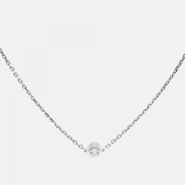 Pre Owned Cartier D'Amour Diamond 18K White Gold XS Model Bracelet