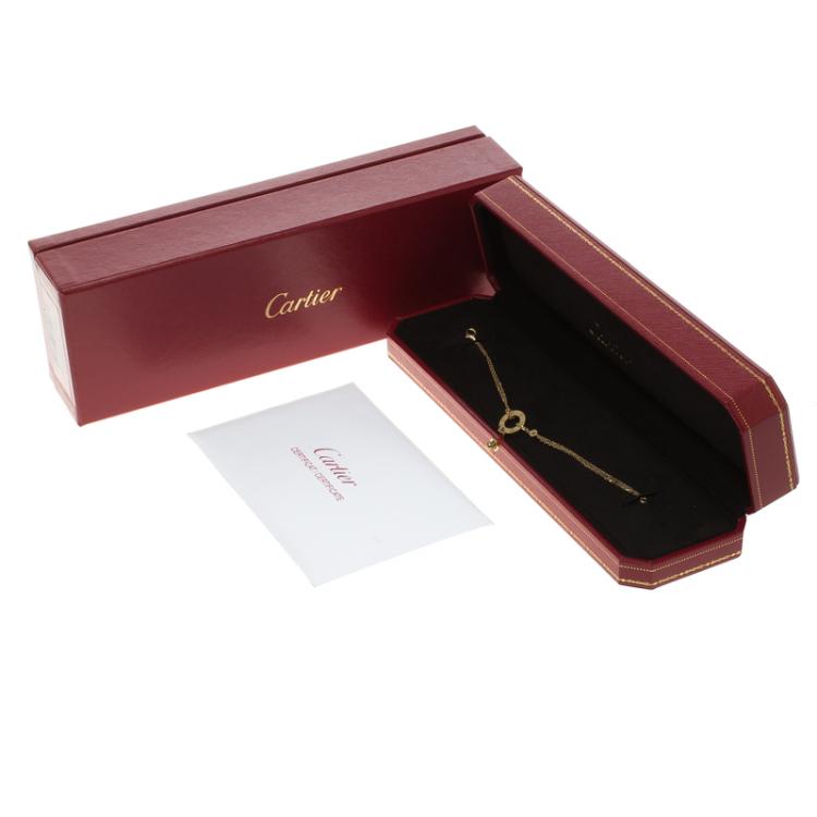 Pre Owned Cartier Love Diamond 18k Yellow Gold Chain Bracelet 16cm