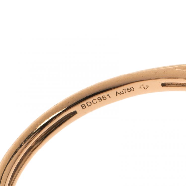 مملوكة مسبقًا Cartier Amulette de Cartier Onyx Diamond Rose Gold Ring Size 56
