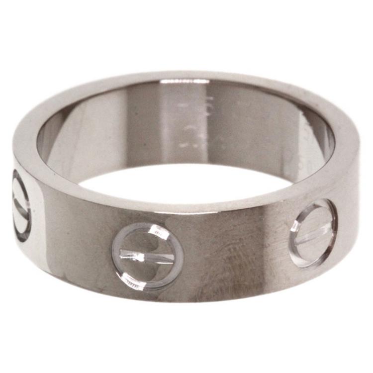 Pre Owned Cartier Love White Gold Ring Size 50