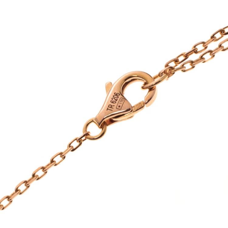 Pre Owned Cartier Trinity de Cartier Heart Three Tone 18k Gold & Diamonds Necklace