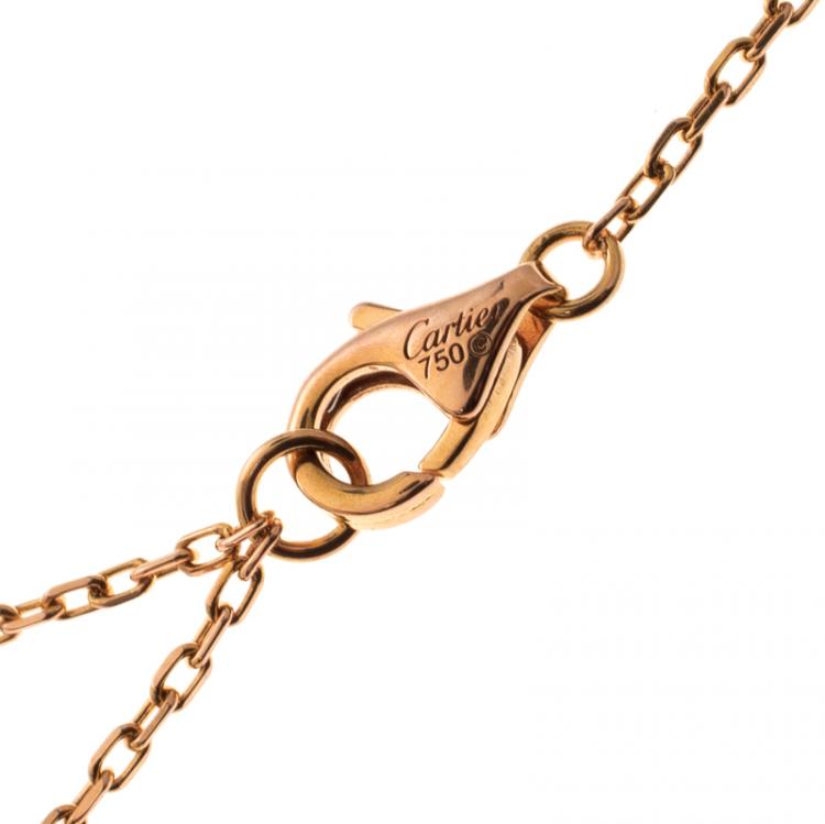 Pre Owned Cartier Trinity de Cartier Heart Three Tone 18k Gold & Diamonds Necklace