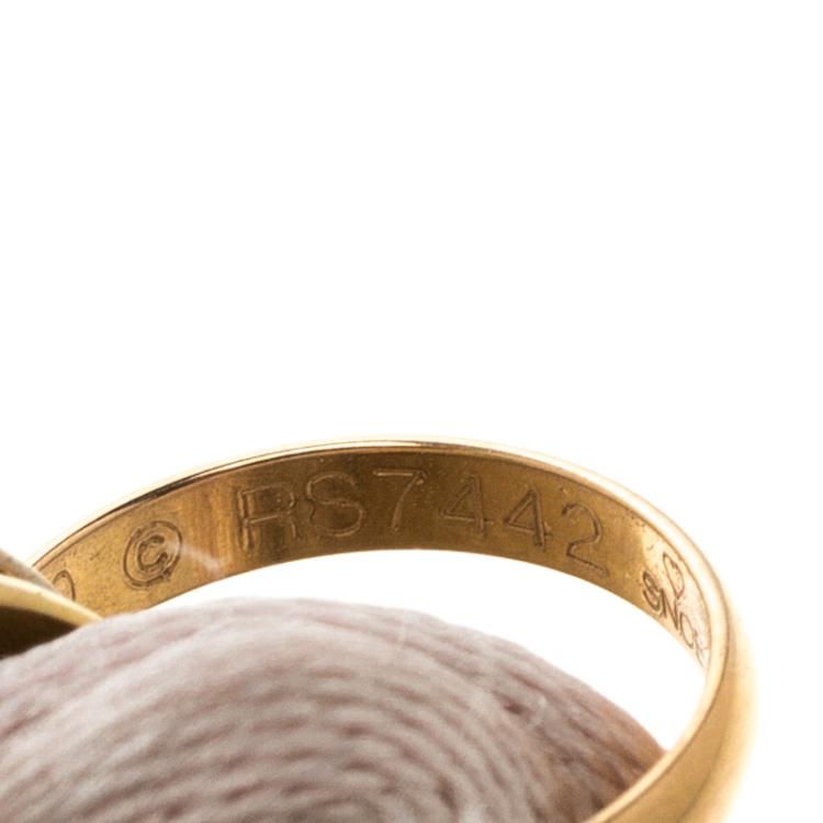 Pre Owned Cartier Trinity De Cartier Three Tone 18k Gold Adjustable Pink Cord Bracelet