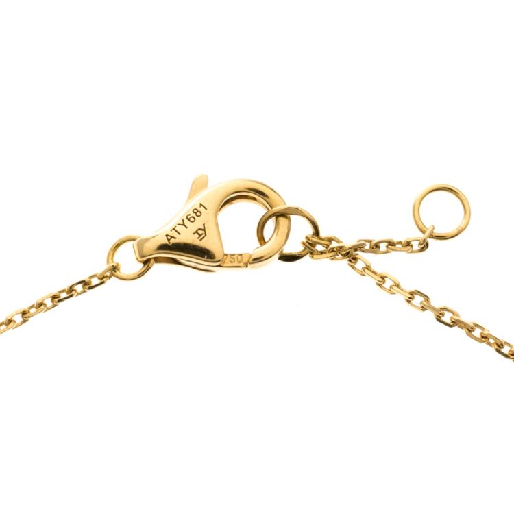 Pre Owned Cartier Amulette de Cartier Mother of Pearl Diamond 18k Yellow Gold Bracelet 