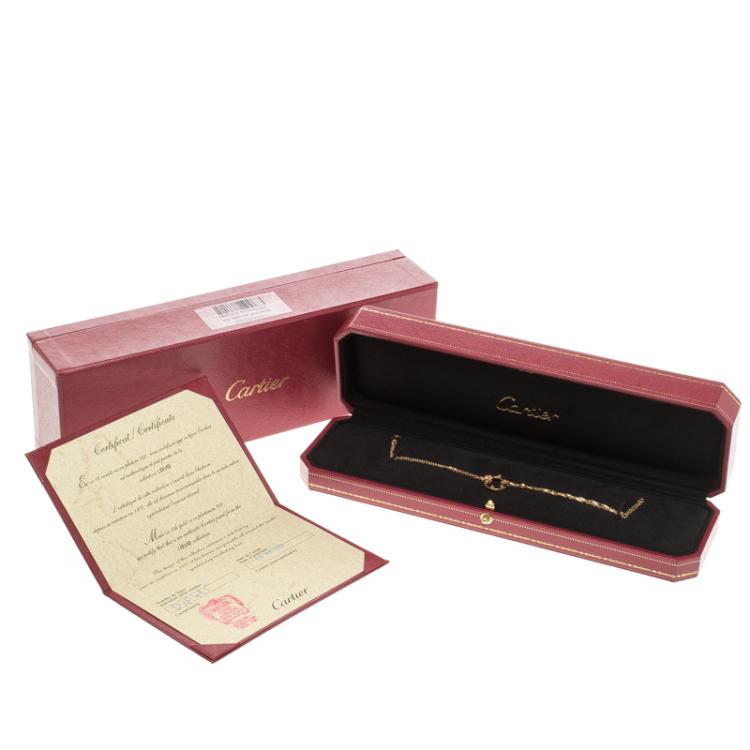 Pre Owned Cartier Love Diamond 18k Yellow Gold Chain Bracelet
