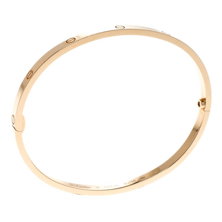 Pre Owned Cartier Love 18k Rose Gold Bracelet SM 