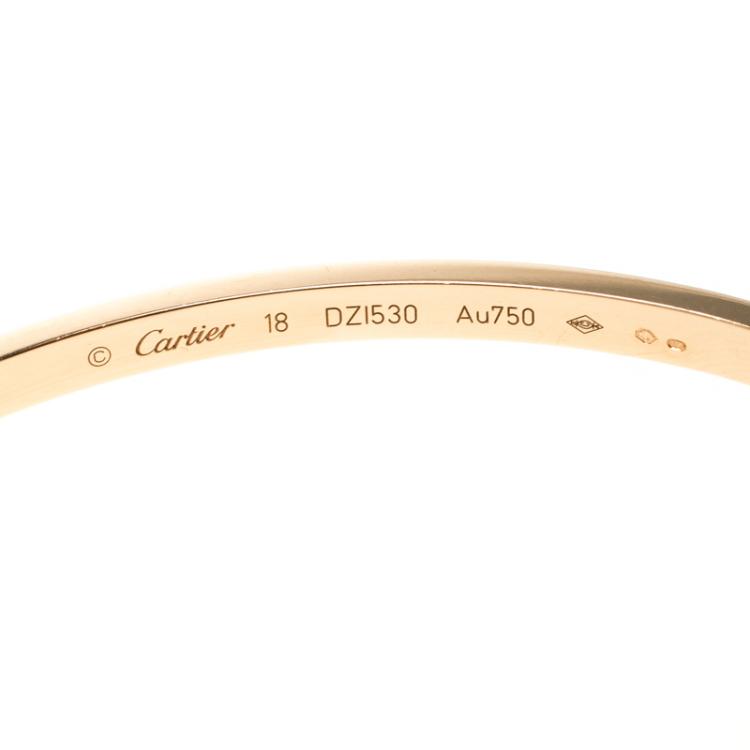 Pre Owned Cartier Love 18k Rose Gold Bracelet SM 