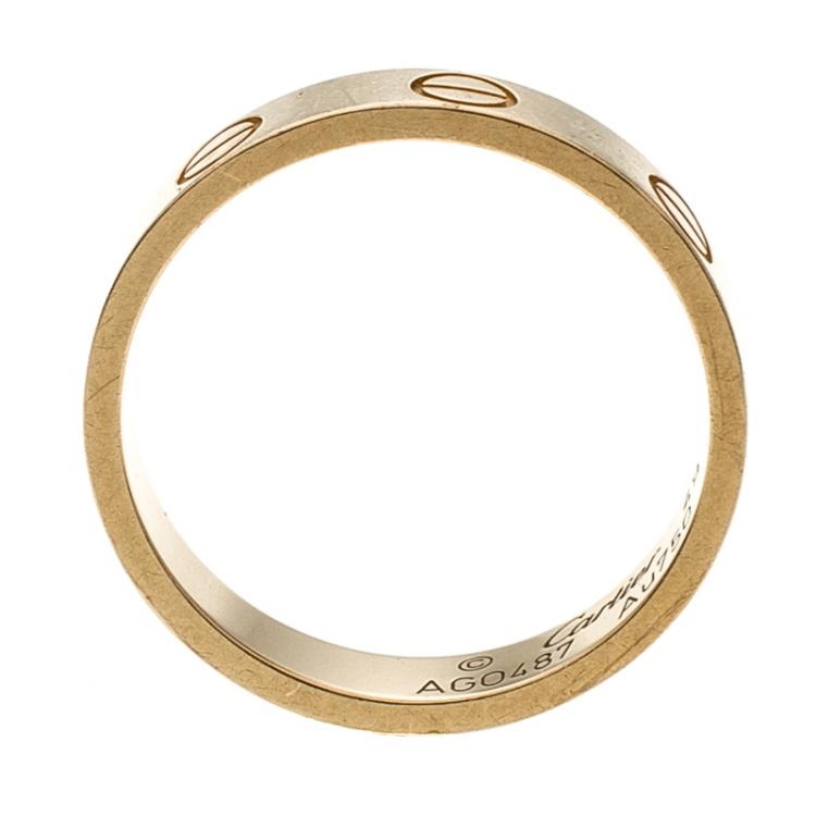Pre Owned Cartier Love 18K Yellow Gold Wedding Band Ring Size 49