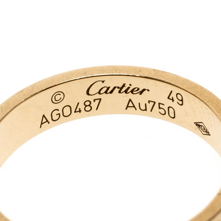 Pre Owned Cartier Love 18K Yellow Gold Wedding Band Ring Size 49