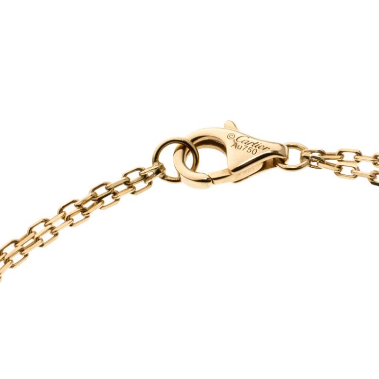 Pre Owned Cartier Love Diamond & 18k Yellow Gold Chain Bracelet