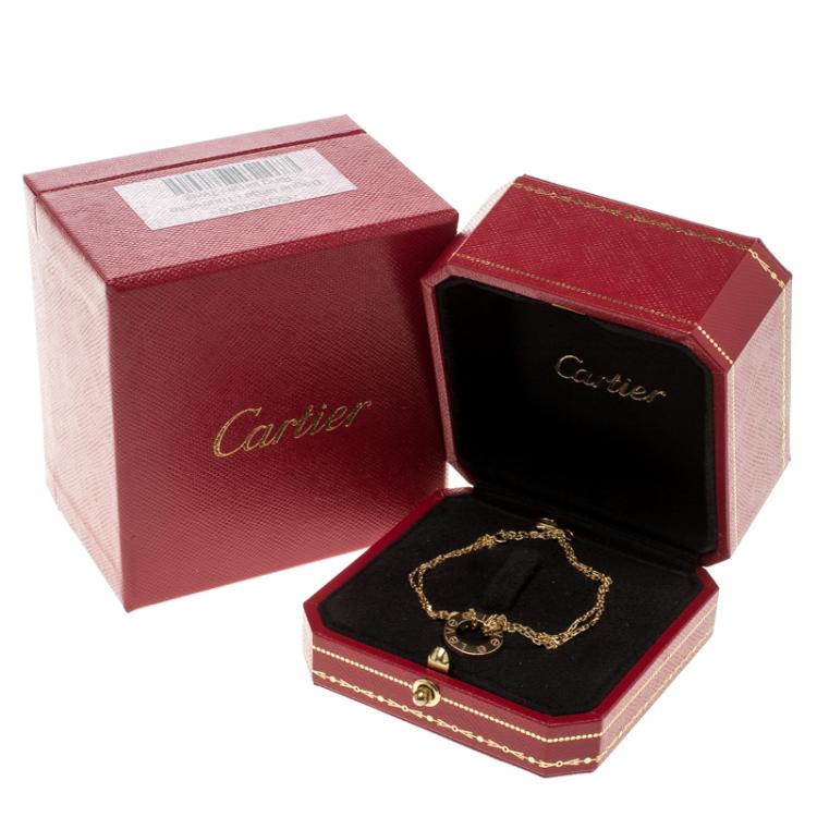 Pre Owned Cartier Love Diamond & 18k Yellow Gold Chain Bracelet