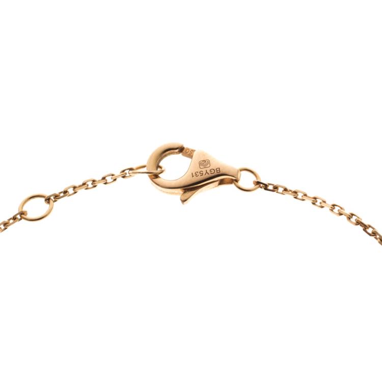 Pre Owned Cartier Amulette de Cartier Onyx & Diamond 18k Rose Gold Bracelet 16cm