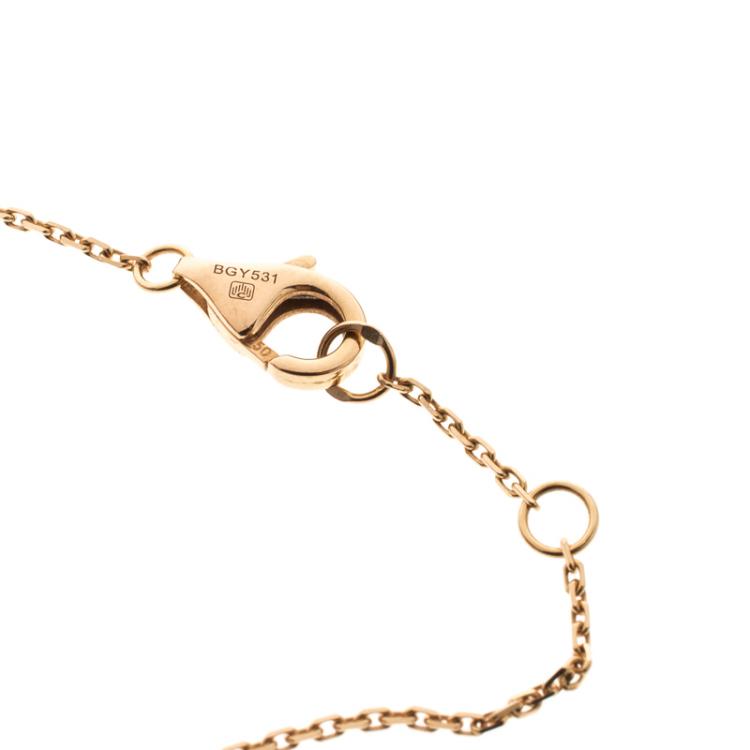 Pre Owned Cartier Amulette de Cartier Onyx & Diamond 18k Rose Gold Bracelet 16cm
