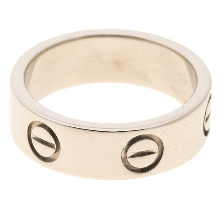 Pre Owned Cartier Love Platinum Band Ring Size 48