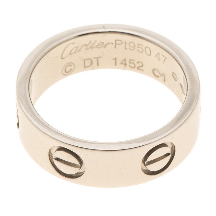 Pre Owned Cartier Love Platinum Band Ring Size 47