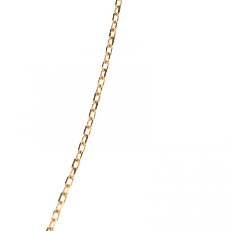 Pre Owned Cartier Amulette de Cartier Diamond Textured 18k Yellow Gold Long Necklace