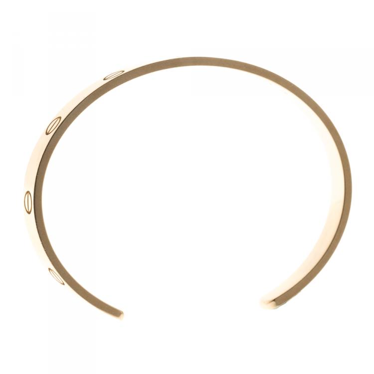 Pre Owned Cartier Love 18k Rose Gold Open Cuff Bracelet 19cm