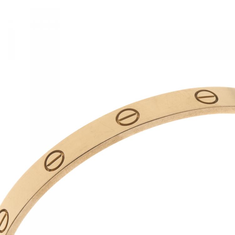 Pre Owned Cartier Love 18k Rose Gold Open Cuff Bracelet 19cm