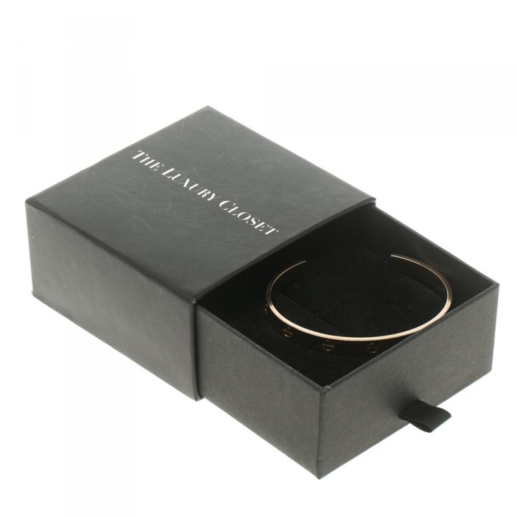 Pre Owned Cartier Love 18k Rose Gold Open Cuff Bracelet 19cm