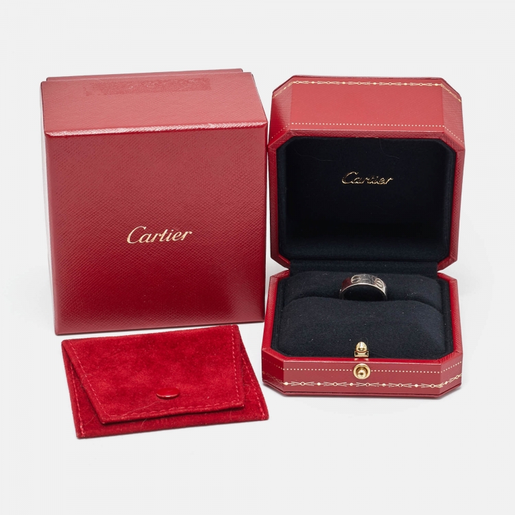 Pre Owned Cartier Love 18k White Gold Classic Model Ring Size 50