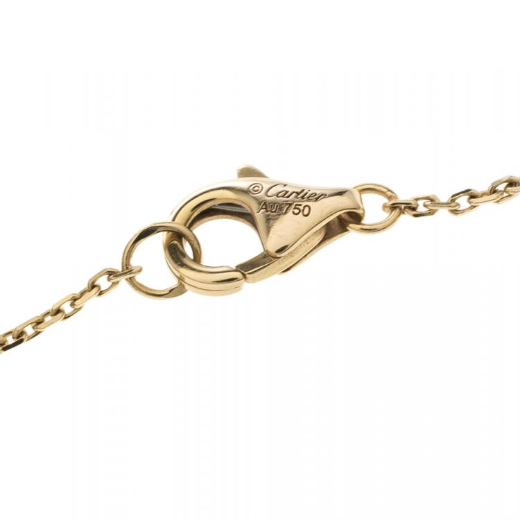 Pre Owned Cartier Amulette de Cartier Onyx & Diamond 18k Rose Gold Bracelet