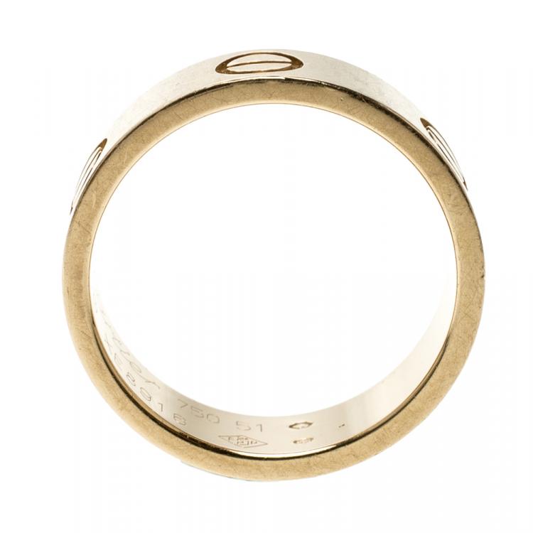 Pre Owned Cartier Love 18k Rose Gold Band Ring Size 51