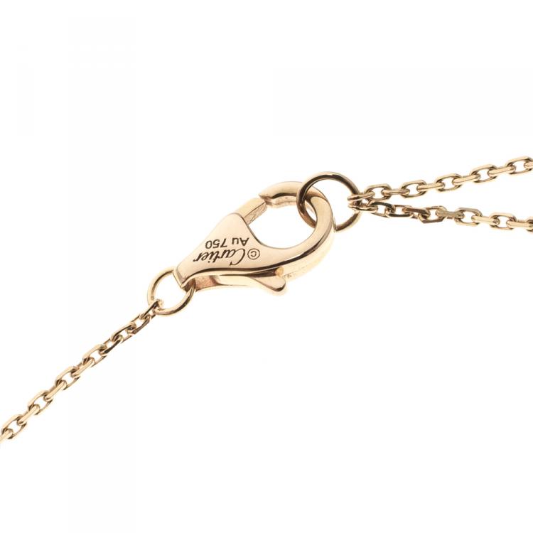 Pre Owned Cartier Amulette de Cartier Onyx & Diamond 18k Rose Gold Necklace