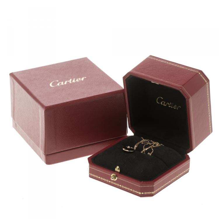 Pre Owned Cartier Amulette de Cartier Onyx & Diamond 18k Rose Gold Necklace