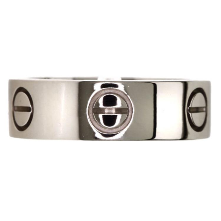 Pre Owned Cartier Love White Gold Ring Size 50