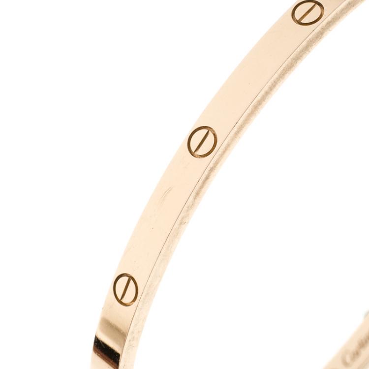 Pre Owned Cartier Love 18k Rose Gold Bracelet SM 