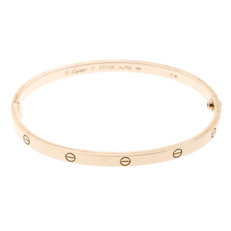 Pre Owned Cartier Love 18k Rose Gold Bracelet SM 