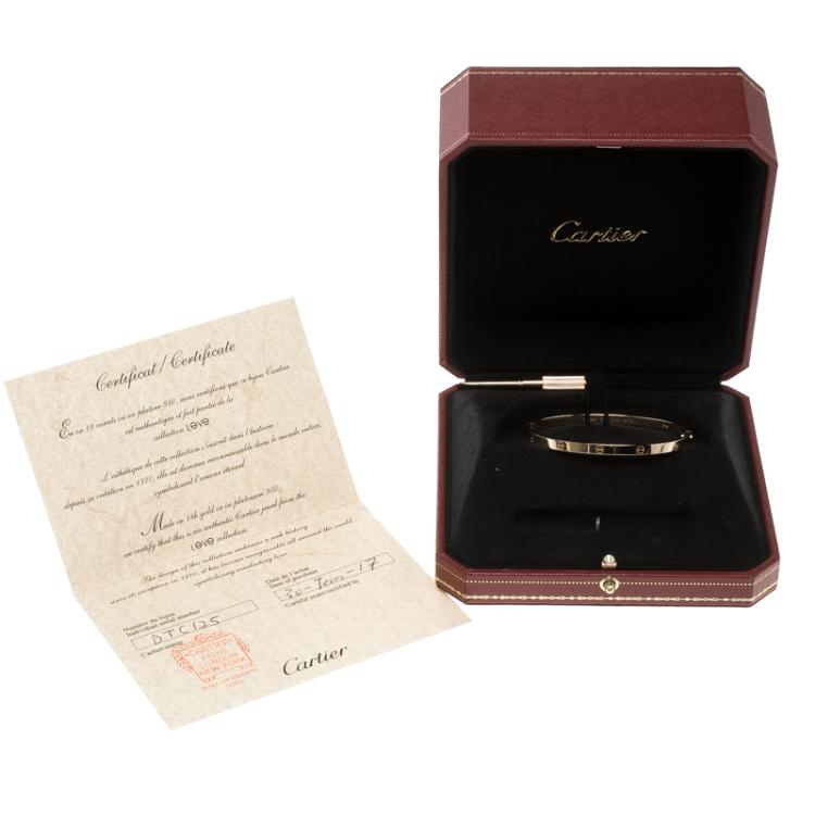 Pre Owned Cartier Love 18k Rose Gold Bracelet SM 